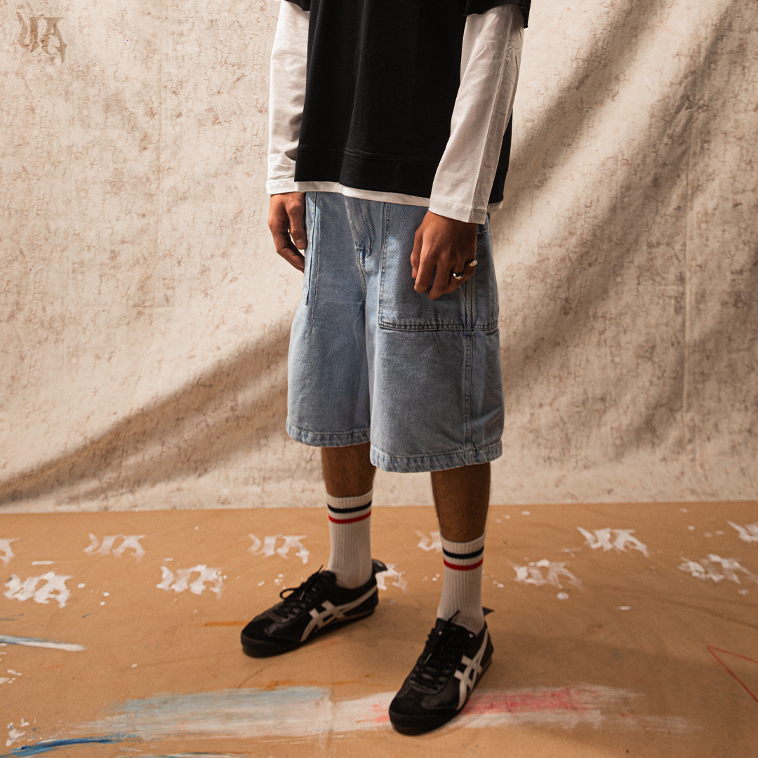 UA Light Washed Baggy Jorts