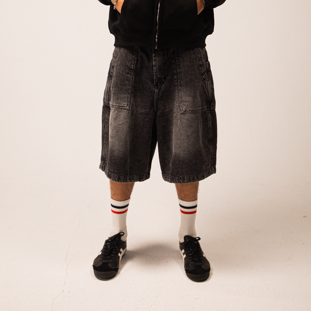 UA Black Washed Baggy Jorts