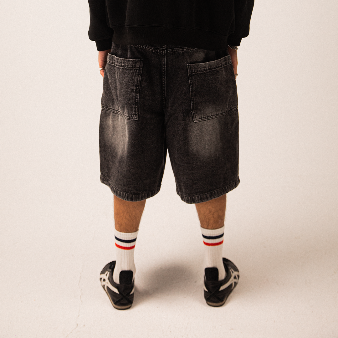 UA Black Washed Baggy Jorts