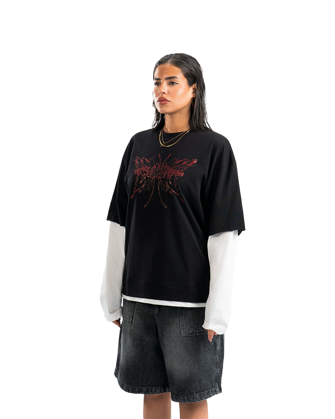 UA V2. Black Double-Sleeve Shirt