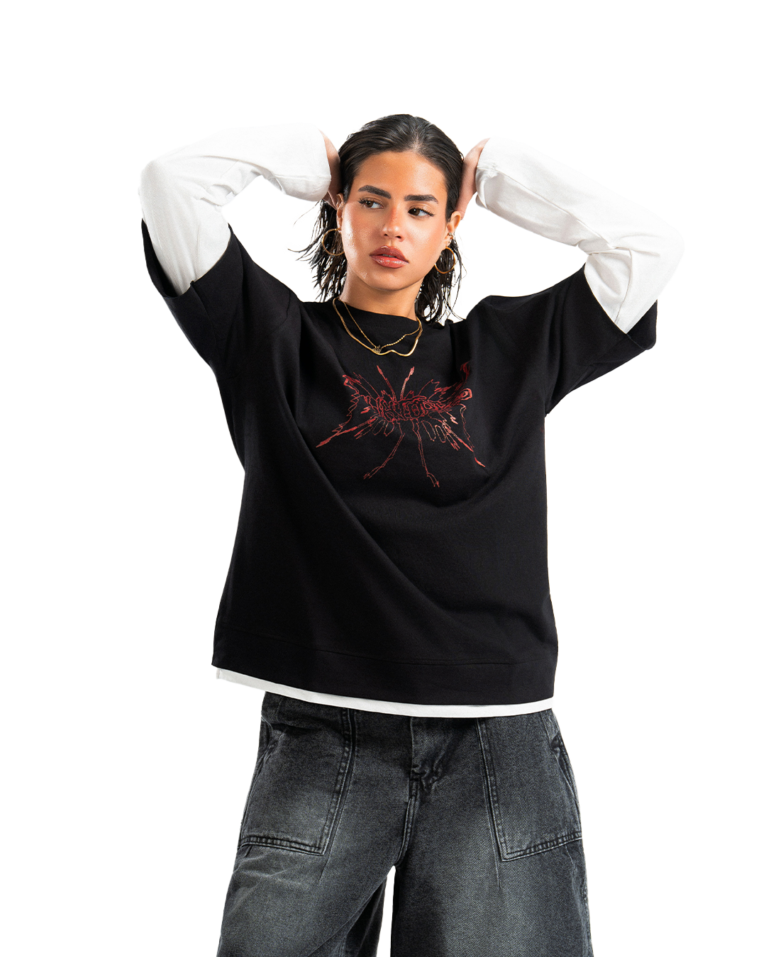 UA V2. Black Double-Sleeve Shirt