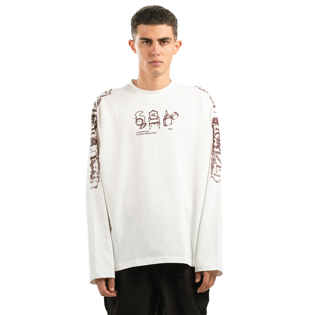 White Faded Long Sleeve