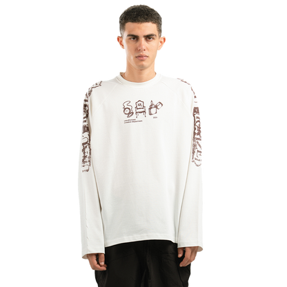 White Faded Long Sleeve