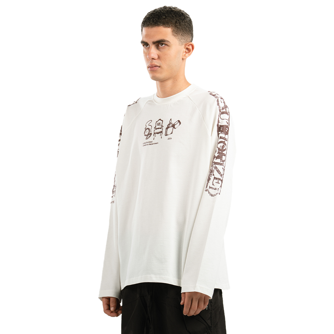 White Faded Long Sleeve