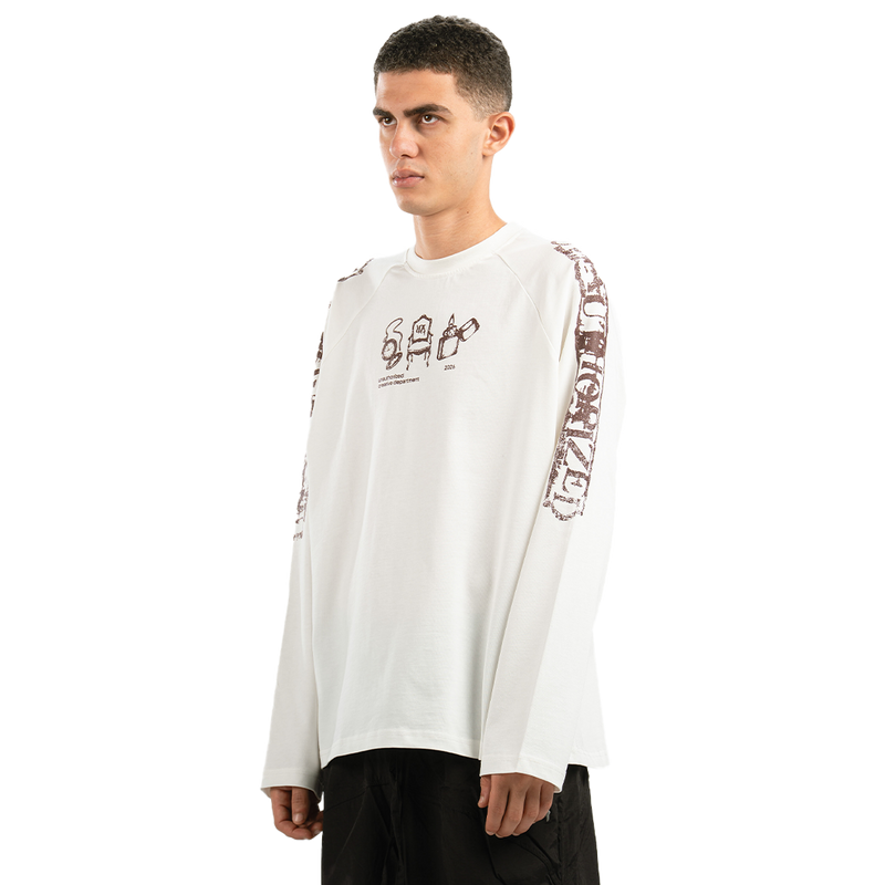 White Faded Long Sleeve