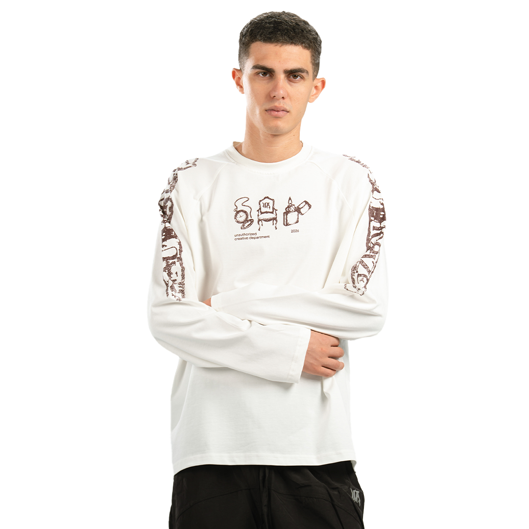 White Faded Long Sleeve