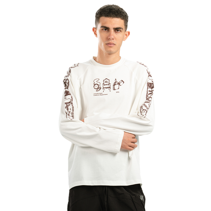 White Faded Long Sleeve