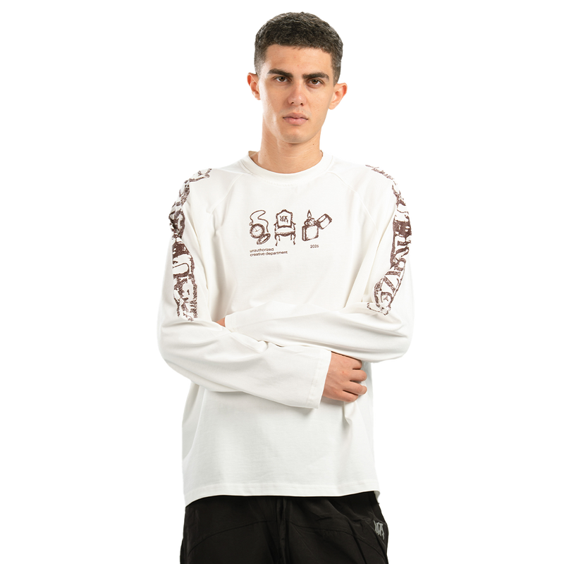 White Faded Long Sleeve