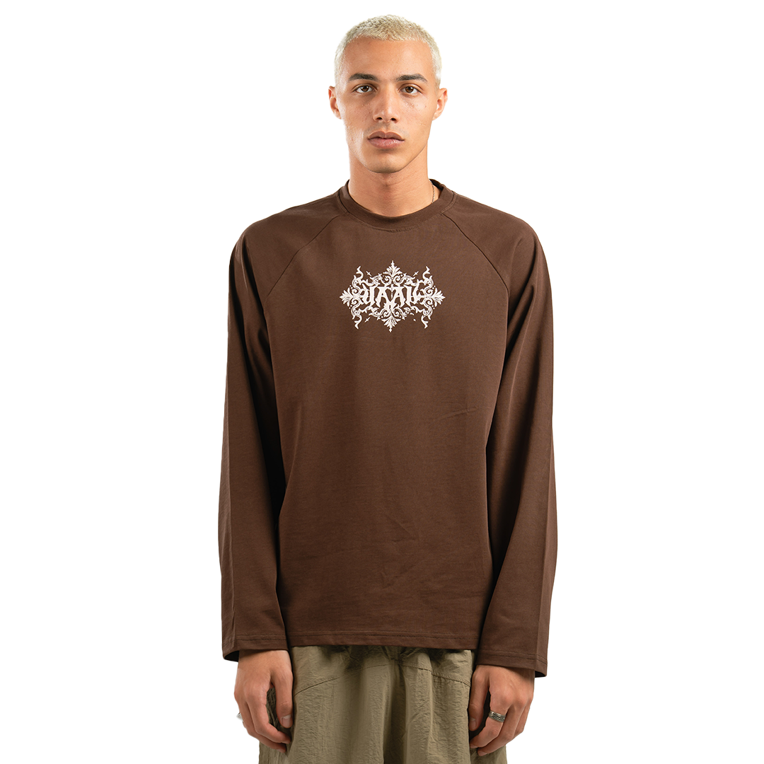 Brown Damask Long Sleeve