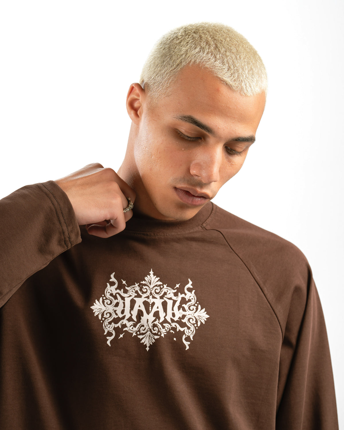 Brown Damask Long Sleeve