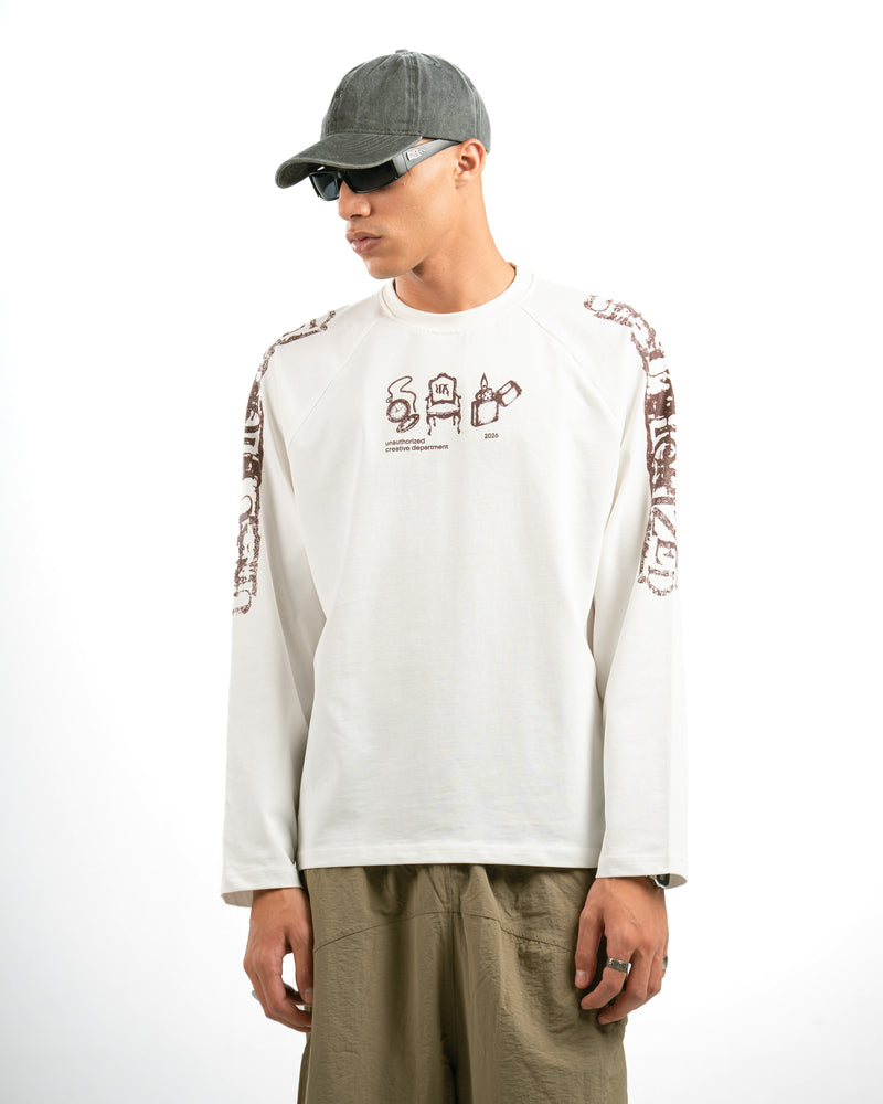 White Faded Long Sleeve