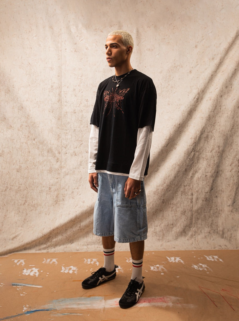 V2. Black Double-Sleeve Shirt