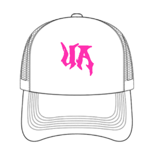 White (PINK) stitched Cap