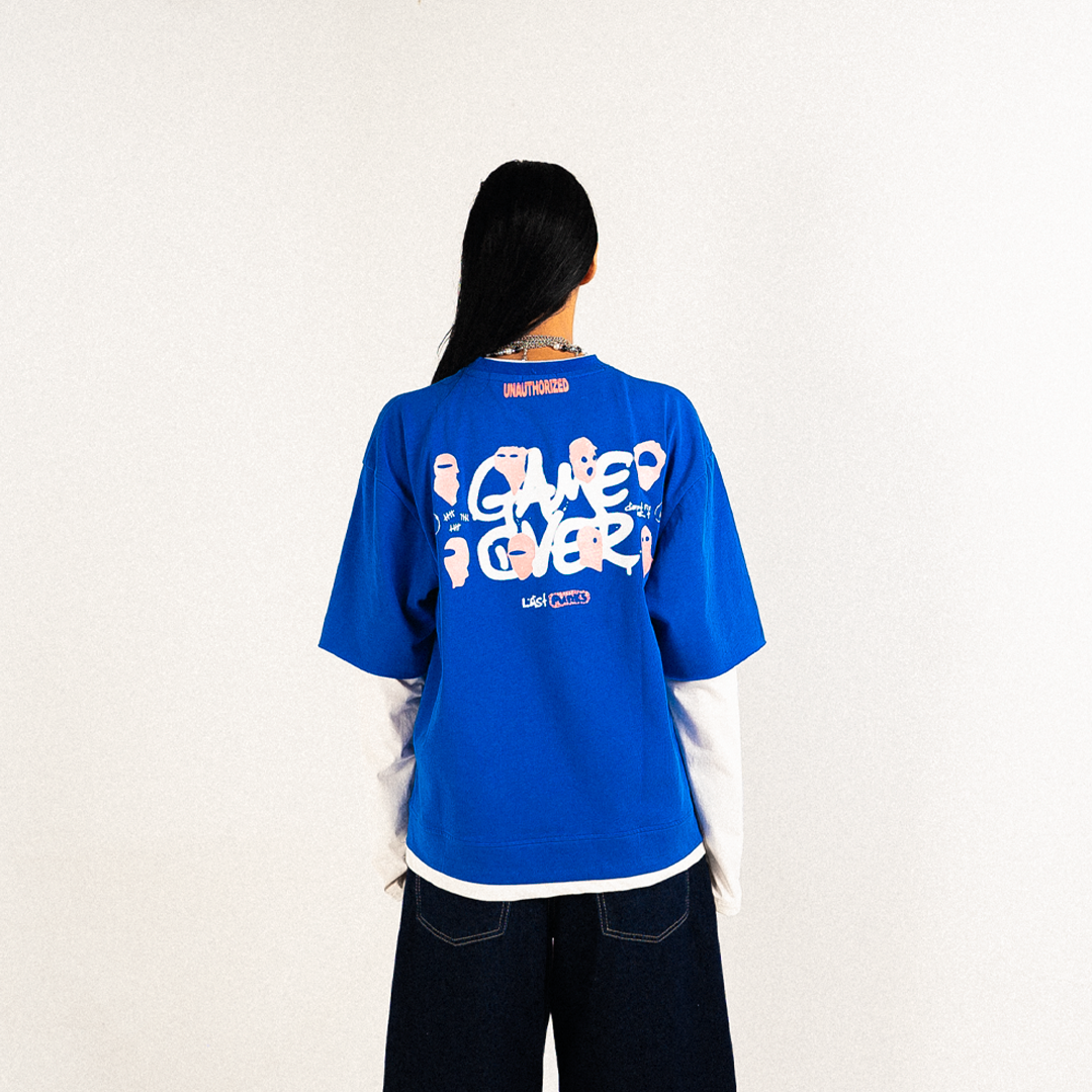 Blue Double-Sleeve Shirt