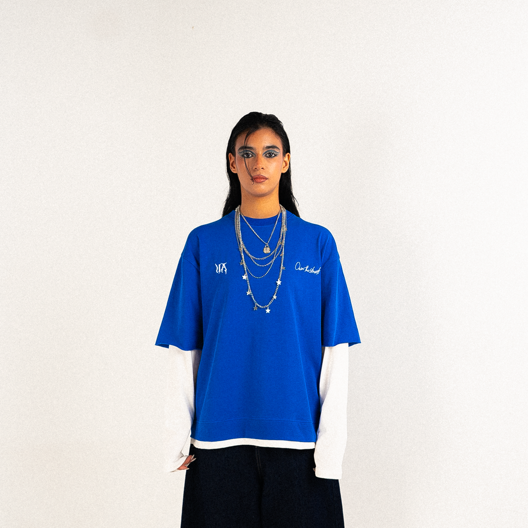 Blue Double-Sleeve Shirt