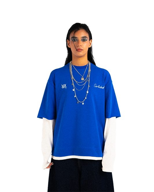 Blue Double-Sleeve Shirt