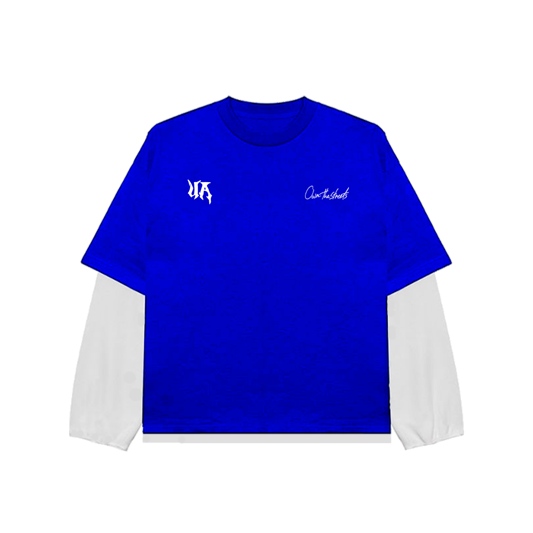 Blue Double-Sleeve Shirt