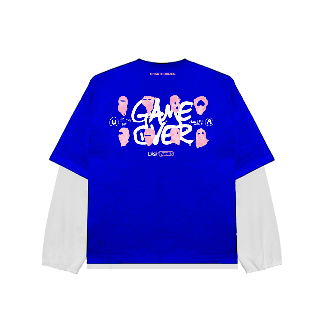 Blue Double-Sleeve Shirt