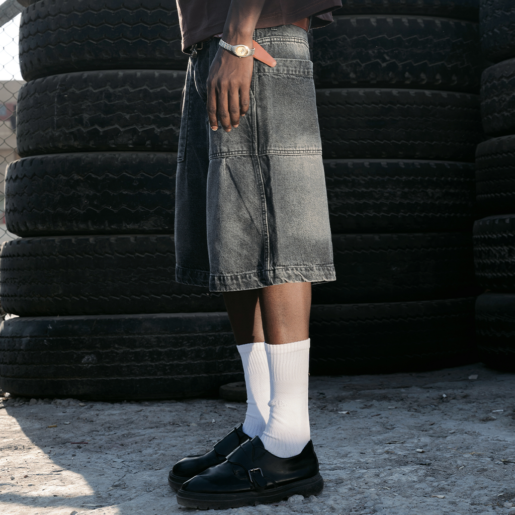UA Black Washed Baggy Jorts