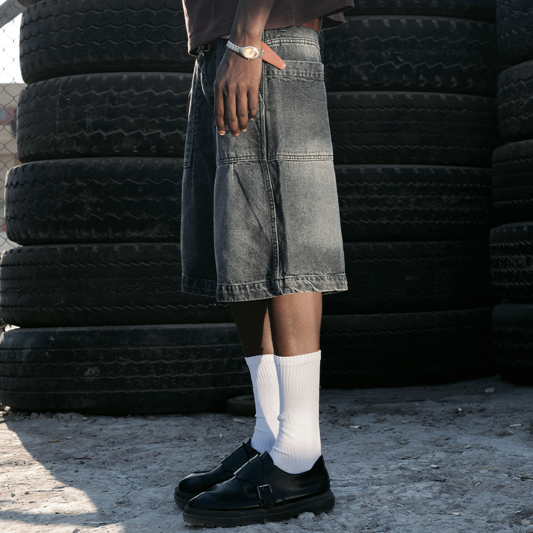 UA Black Washed Baggy Jorts