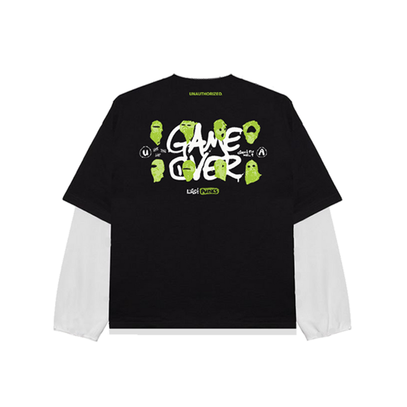 V1. Black Double-Sleeve Shirt