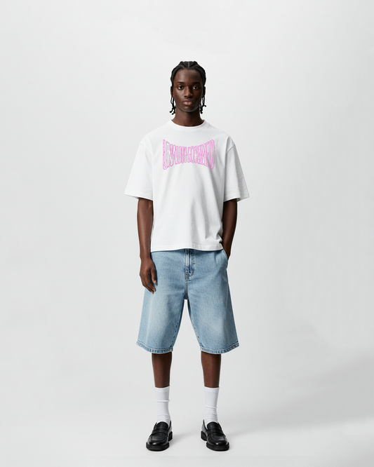 UA White Distorted Tee