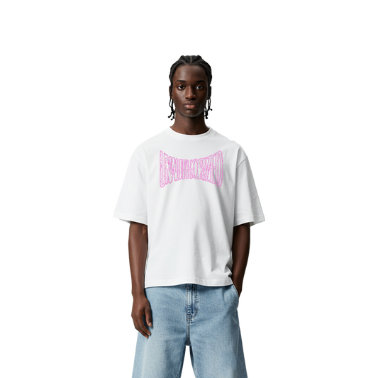 UA White Distorted Tee